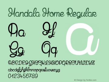 Mandala Home Regular Version 001.000 Font Sample