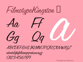 FilmotypeKingston ☞ Version 1.000;com.myfonts.filmotype.kingston.kingston.wfkit2.3yBm Font Sample