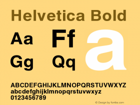 Helvetica Bold Version 001.000 Font Sample