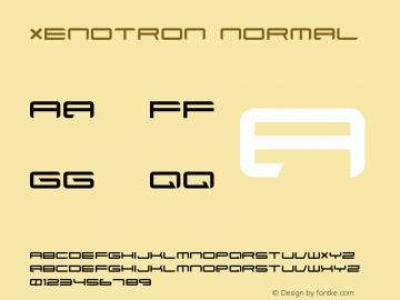 Xenotron Normal 1.0 Tue Feb 04 12:42:15 1997 Font Sample