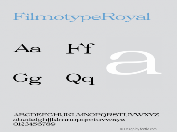 FilmotypeRoyal ☞ Version 1.000;com.myfonts.filmotype.royal.filmotype-royal.wfkit2.3SUP图片样张