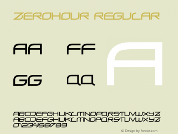 ZeroHour Regular Macromedia Fontographer 4.1 10/12/97 Font Sample