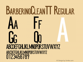 BarberinoCleanTT Regular Version 1.00 2014 Font Sample