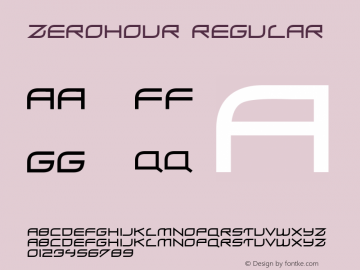 ZeroHour Regular Version 1.1; 1997 Font Sample