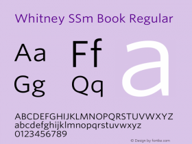 Whitney SSm Book Regular Version 1.200 Font Sample