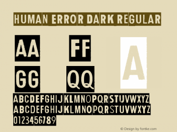 Human Error Dark Regular Version 1.00 October 15, 2014, initial release图片样张