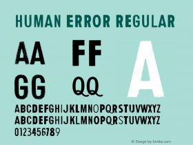 Human Error Regular Version 1.00 October 15, 2014, initial release Font Sample