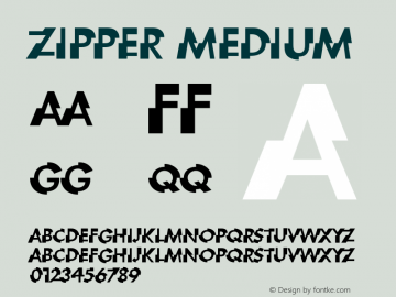 Zipper Medium 001.000 Font Sample