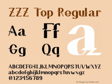 ZZZ Top Regular v3.0 - 03/10/2010 Font Sample