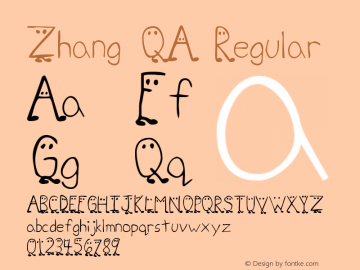 Zhang QA Regular Macromedia Fontographer 4.1 5/3/97 Font Sample