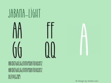 Jabana-Light ☞ Version 1.000;com.myfonts.nils-types.jabana.light.wfkit2.47Ye Font Sample