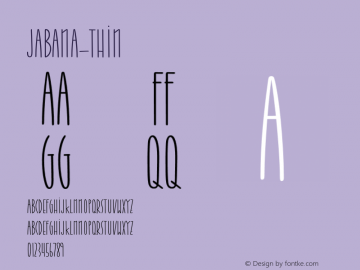 Jabana-Thin ☞ Version 1.000;com.myfonts.nils-types.jabana.thin.wfkit2.47Yc Font Sample