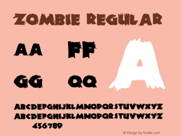 Zombie Regular Macromedia Fontographer 4.1.5 9/30/98 Font Sample