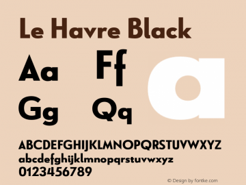 Le Havre Black Version 1.003 2014 Font Sample