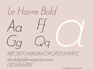 Le Havre Bold Version 1.003;com.myfonts.easy.insigne.le-havre.thin-italic.wfkit2.version.4h7i Font Sample