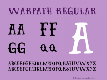 Warpath Regular Version 1.000 Font Sample