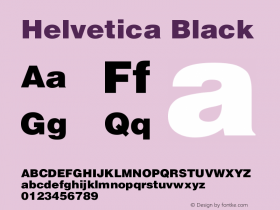 Helvetica Black Version 001.003 Font Sample