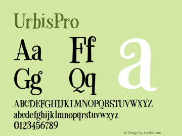 UrbisPro ☞ Version 1.000 2014 initial release;com.myfonts.easy.eurotypo.urbis.pro.wfkit2.version.4hFY图片样张