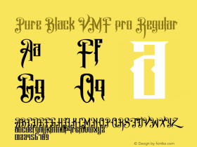 Pure Black VMF pro Regular Version 3.000 Font Sample