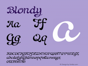 Blondy ☞ Version 1.000 2013 initial release;com.myfonts.eurotypo.blondy.regular.wfkit2.3WXT Font Sample