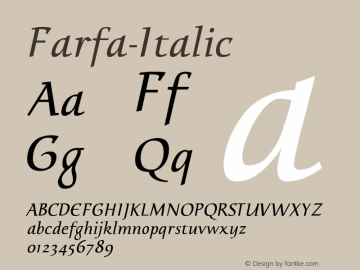 Farfa-Italic ☞ Version 001.000;com.myfonts.eurotypo.farfa.italic.wfkit2.3G8T Font Sample