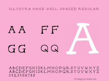 Illustra Hand Well-Spaced Regular Version 1.00 January 10, 2014, initial release Font Sample