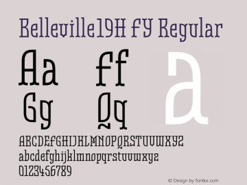 Belleville19H FY Regular Version 1.000 Font Sample