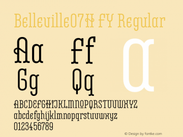 Belleville07H FY Regular Version 1.000 Font Sample