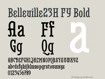 Belleville23H FY Bold Version 1.000 Font Sample