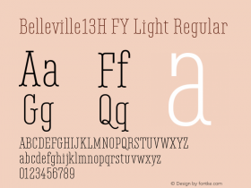 Belleville13H FY Light Regular Version 1.000 Font Sample