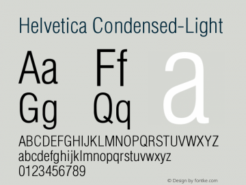 Helvetica Condensed-Light Version 003.000图片样张
