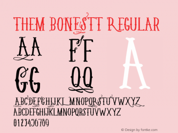 Them BONESTT Regular Version 1.00 2014 Font Sample