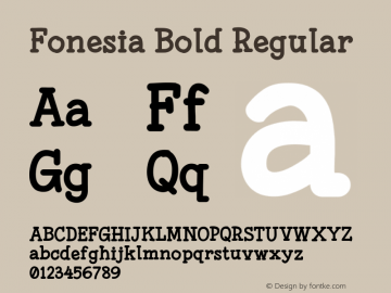Fonesia Bold Regular Version 1.000 Font Sample