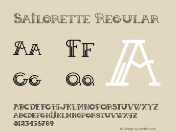 Sailorette Regular Version 1.000 2011 initial release Font Sample