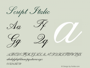 Script Italic 1.0 Font Sample