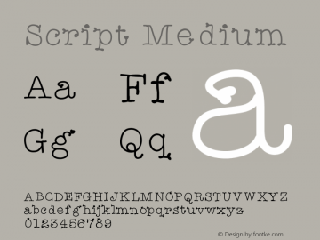 Script Medium Version 001.000 Font Sample