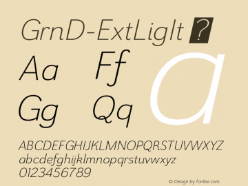 GrnD-ExtLigIt ☞ Version 1.000;com.myfonts.insigne.grenale-2.ext-light-italic.wfkit2.4582图片样张