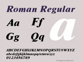 Roman Regular Converted from U:\HOME\PEARCE\AT\TTFONTS\ST000053.TF1 by ALLTYPE Font Sample