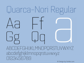 Quarca-Nori Regular Version 1.000;PS 001.001;hotconv 1.0.56;com.myfonts.insigne.quarca.thin.wfkit2.3ZUD Font Sample