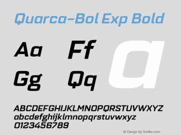 Quarca-Bol Exp Bold Version 1.000;PS 001.001;hotconv 1.0.56;com.myfonts.insigne.quarca.ext-bold-italic.wfkit2.3ZUf Font Sample