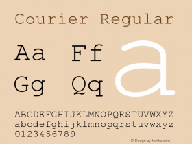 Courier Regular 0.0 Font Sample