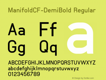 ManifoldCF-DemiBold Regular Version 1.008;PS 001.008;hotconv 1.0.70;makeotf.lib2.5.58329图片样张