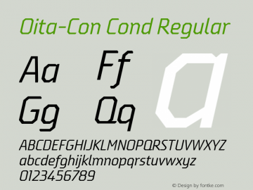 Oita-Con Cond Regular Version 1.000;com.myfonts.easy.insigne.oita.condensed-regular-italic.wfkit2.version.4b55 Font Sample