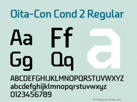 Oita-Con Cond 2 Regular Version 1.000;com.myfonts.easy.insigne.oita.condensed-medium.wfkit2.version.4b53 Font Sample