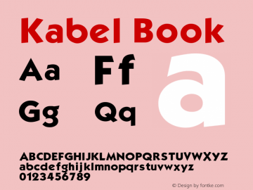 Kabel Book Unknown Font Sample