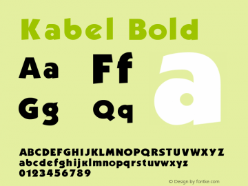 Kabel Bold 1.0 Fri Jun 18 08:56:06 1993 Font Sample