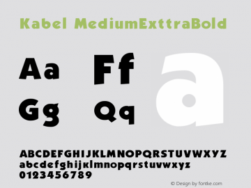 Kabel MediumExttraBold 1.000 Font Sample