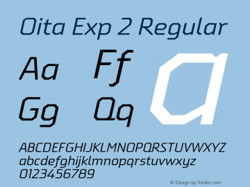 Oita Exp 2 Regular Version 1.000;com.myfonts.insigne.oita.expanded-regular-italic.wfkit2.4b5k图片样张