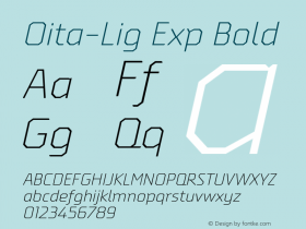 Oita-Lig Exp Bold Version 1.000;com.myfonts.easy.insigne.oita.expanded-light-italic.wfkit2.version.4b5g Font Sample