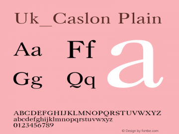 Uk_Caslon Plain 10:10:1966 Font Sample